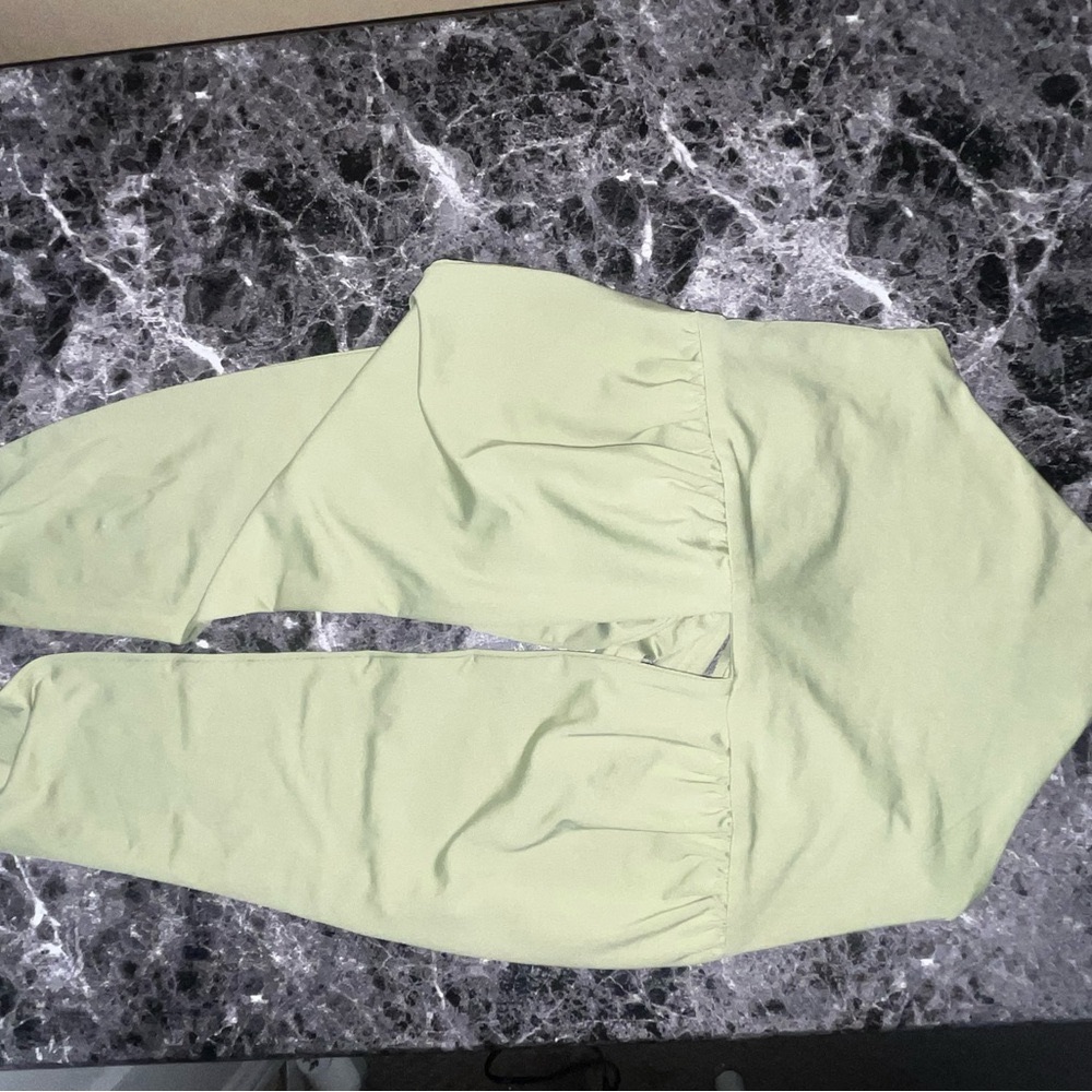 SHEIN Olive Green Wrap Top